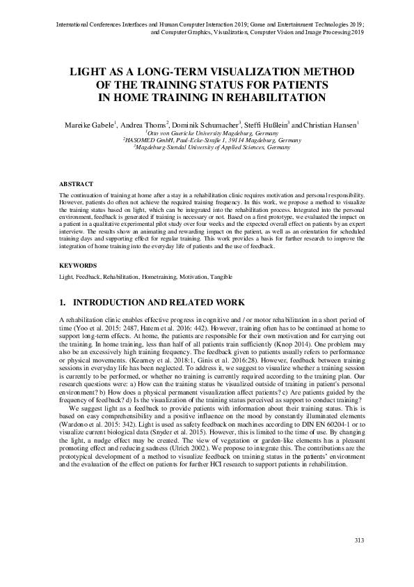 (PDF) Light as a Long-Term Visualization Method of the Training Status ...