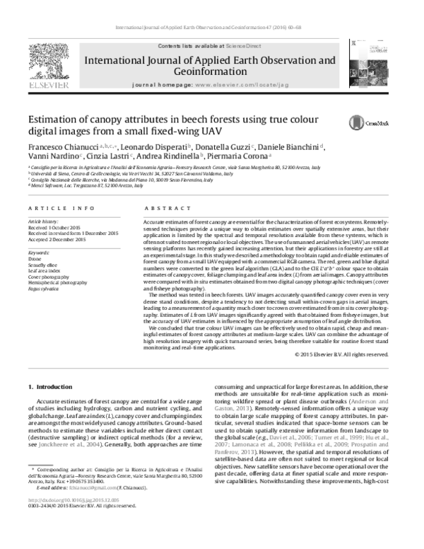 (PDF) Estimation of canopy attributes in beech forests using true ...
