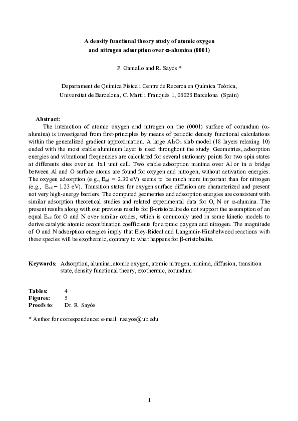 (PDF) A density functional theory study of atomic oxygen and nitrogen ...