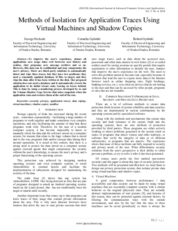 (PDF) Methods of Isolation for Application Traces Using Virtual ...