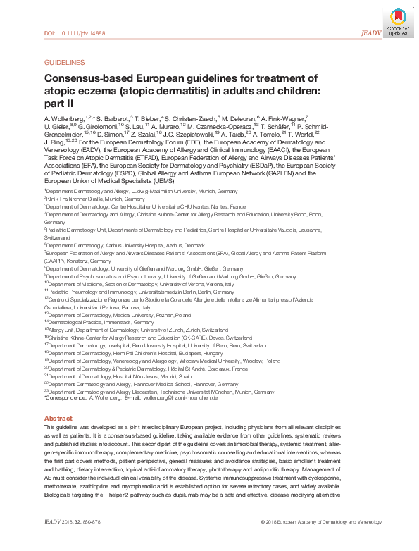 (PDF) Consensus-based European guidelines for treatment of atopic ...