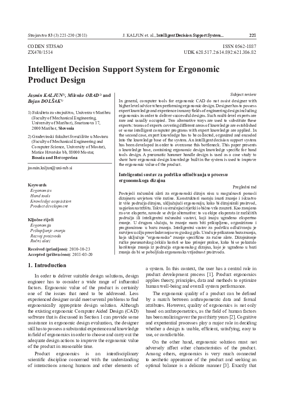 (PDF) Intelligent Decision Support System for Ergonomic Product Design
