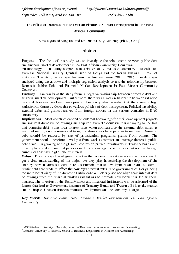 (PDF) The Effect of Domestic Public Debt on Financial Market ...