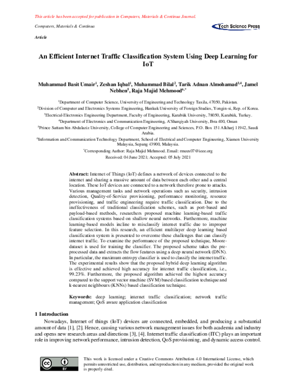 (PDF) An Efficient Internet Traffic Classification System Using Deep ...