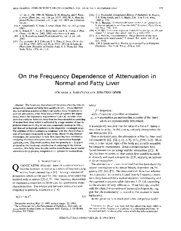 (PDF) On the Frequency Dependence of Attenuation in Normal and Fatty Liver