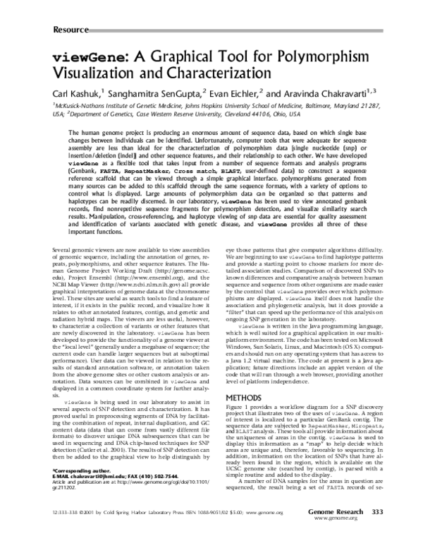 (PDF) viewGene: A Graphical Tool for Polymorphism Visualization and ...