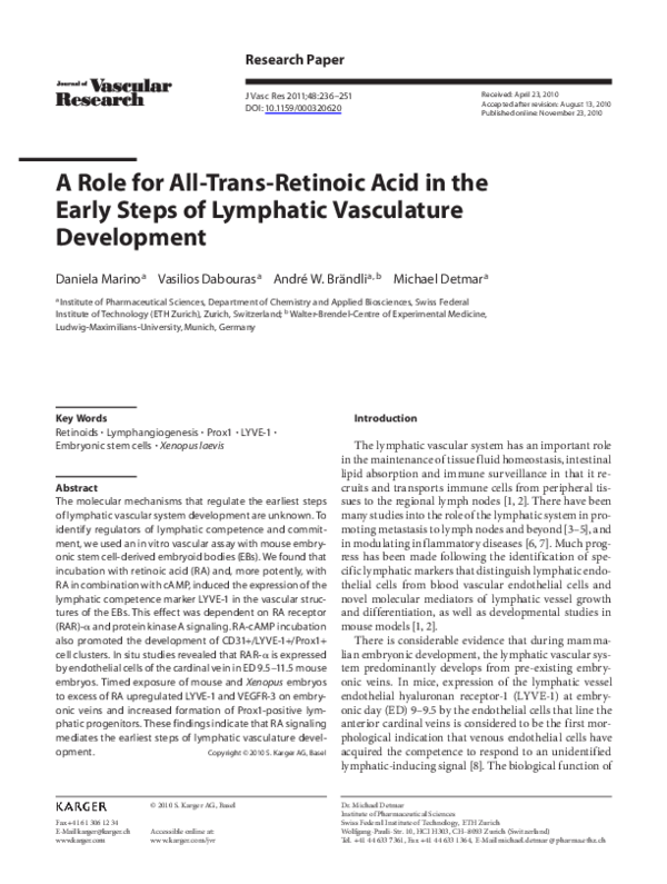 (PDF) A Role for All-Trans-Retinoic Acid in the Early Steps of ...