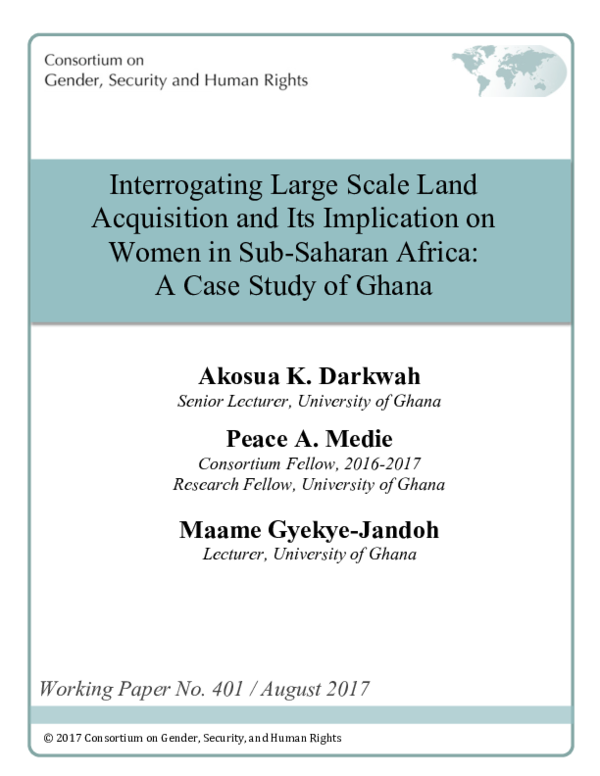 (PDF) Interrogating large scale land acquisition and its implications ...