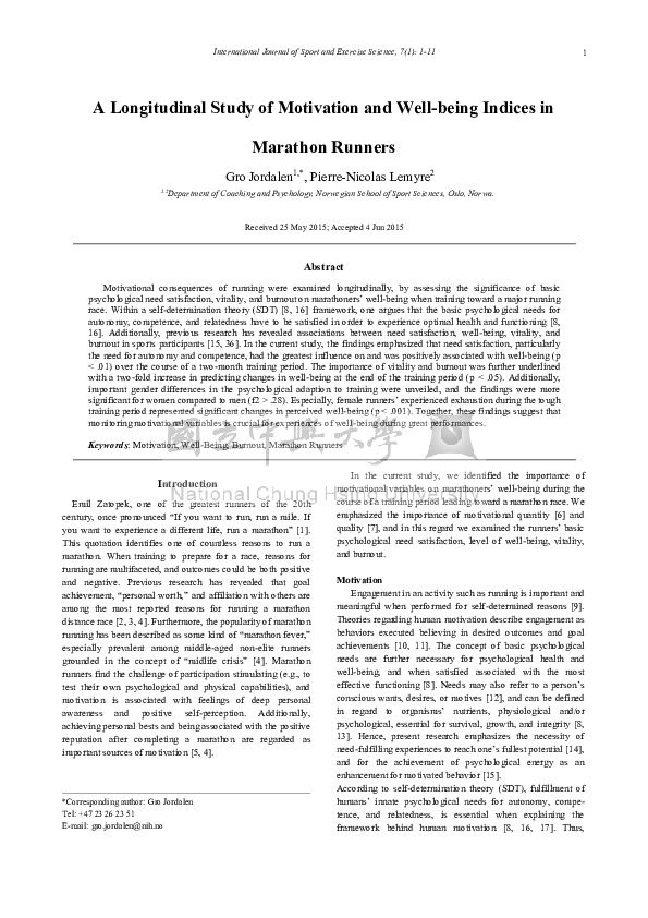 (PDF) A Longitudinal Study of Motivation and Well-being Indices in ...