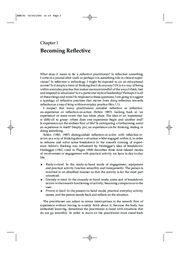 (PDF) Becoming reflective