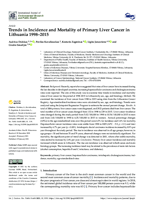 (PDF) Trends in Incidence and Mortality of Primary Liver Cancer in ...