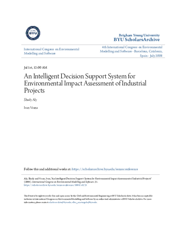 (PDF) An Intelligent Decision Support System for Environmental Impact ...