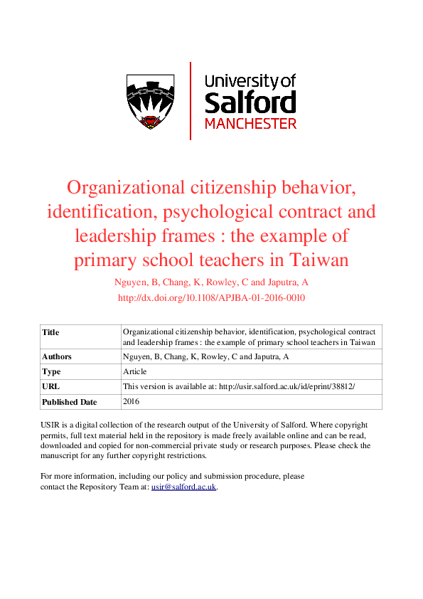 Psychological Contracts Research Papers Academia Edu