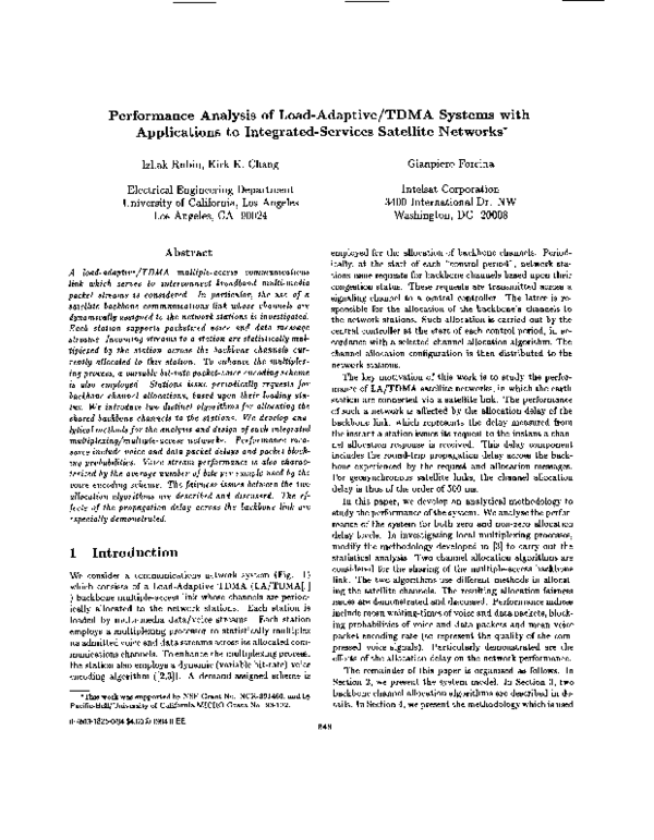 (PDF) Performance analysis of load-adaptive/TDMA systems with ...