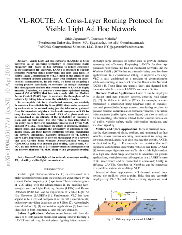 (PDF) VL-ROUTE: A Cross-Layer Routing Protocol for Visible Light Ad Hoc ...