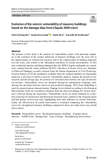 (PDF) Evolution of the seismic vulnerability of masonry buildings based ...