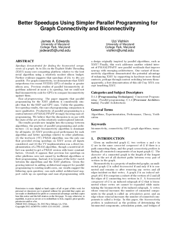 (PDF) Better speedups using simpler parallel programming for graph ...