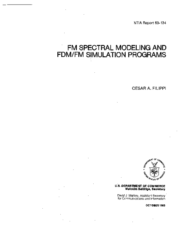 (PDF) FM spectral modeling and FDM/FM simulation programs