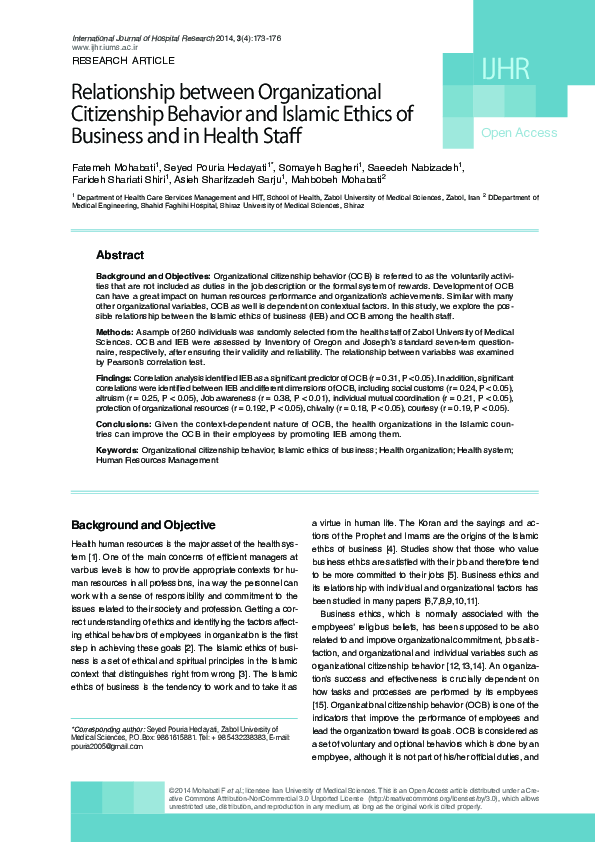 (PDF) Relationship between Organizational Citizenship Behavior and ...