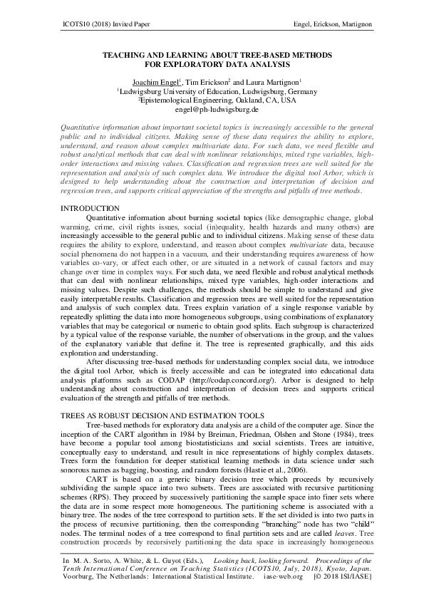 (PDF) Teaching and Learning About Tree-Based Methods for Exploratory ...