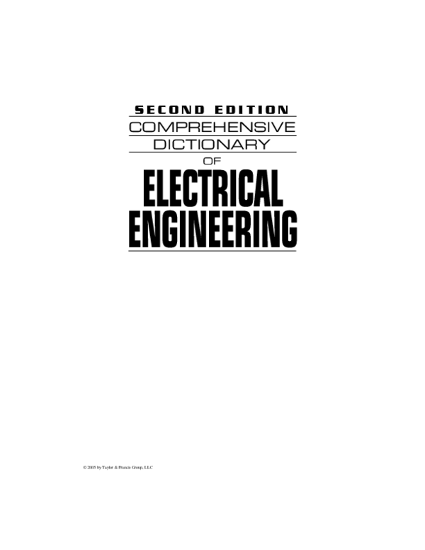 (PDF) Comprehensive Dictionary of Electrical Engineering Janusz Sosnowski Academia.edu