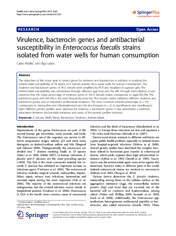 (PDF) Virulence, bacterocin genes and antibacterial susceptibility in ...