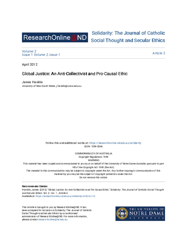 (PDF) Global justice: an anti-collectivist and pro-causal ethic