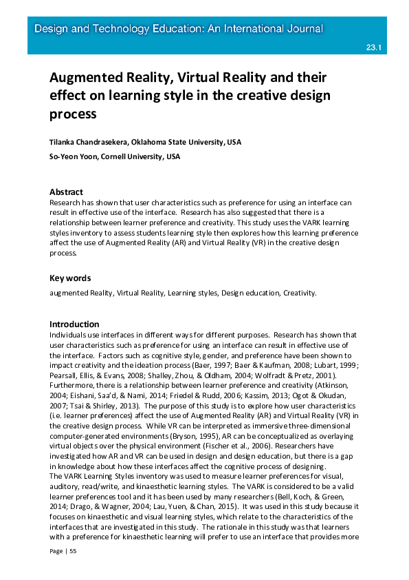 (PDF) Augmented Reality, Virtual Reality and Their Effect on Learning ...
