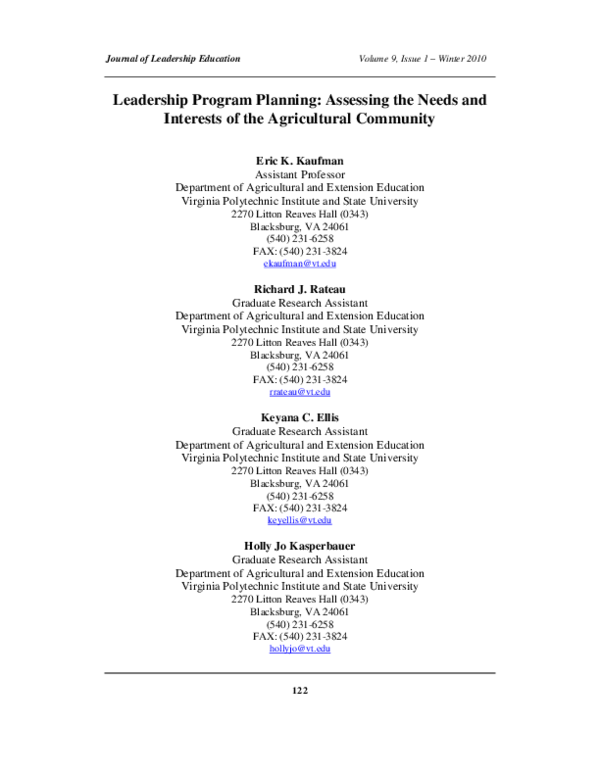(PDF) Leadership Program Planning