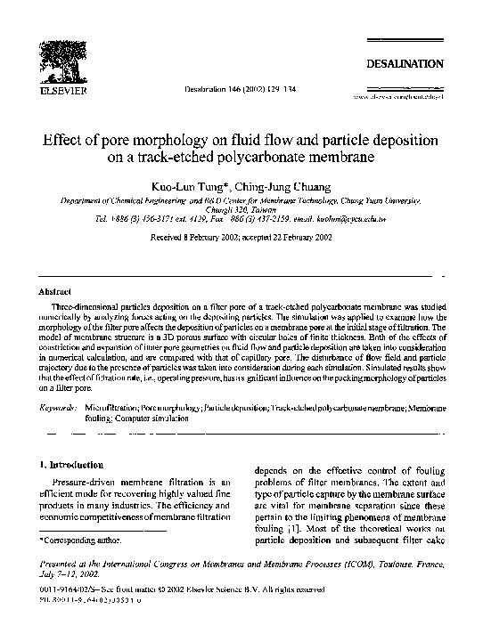 (PDF) Effect of pore morphology on fluid flow and particle deposition ...