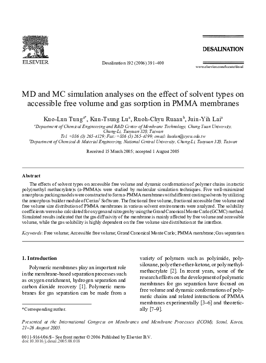 (PDF) MD and MC simulation analyses on the effect of solvent types on ...