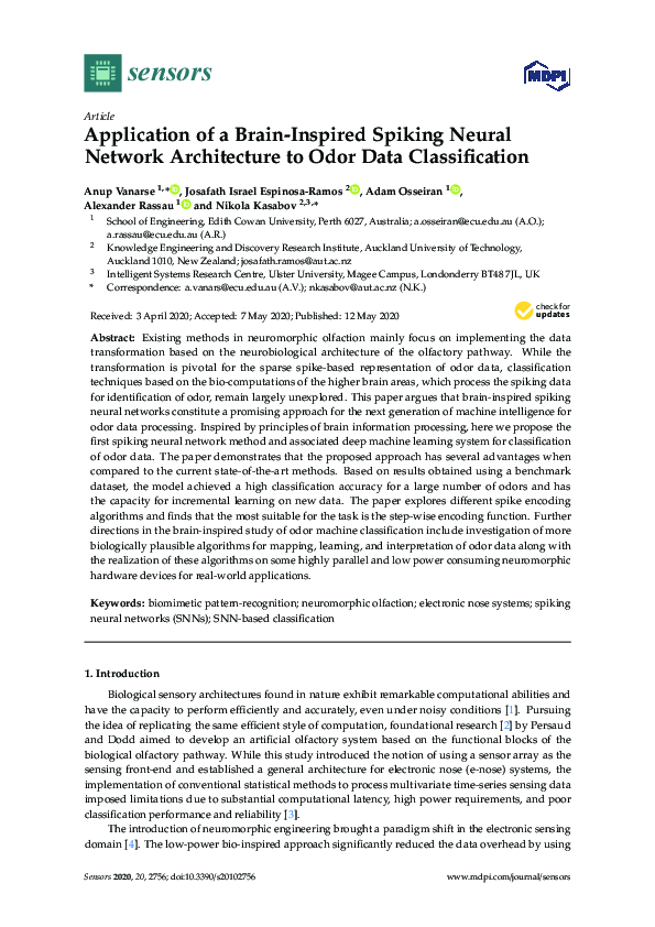 (PDF) Application of a Brain-Inspired Spiking Neural Network ...