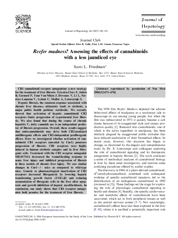 (PDF) Reefer madness? Assessing the effects of cannabinoids with a less ...