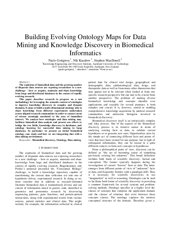(PDF) Building Evolving Ontology Maps for Data Mining and Knowledge ...