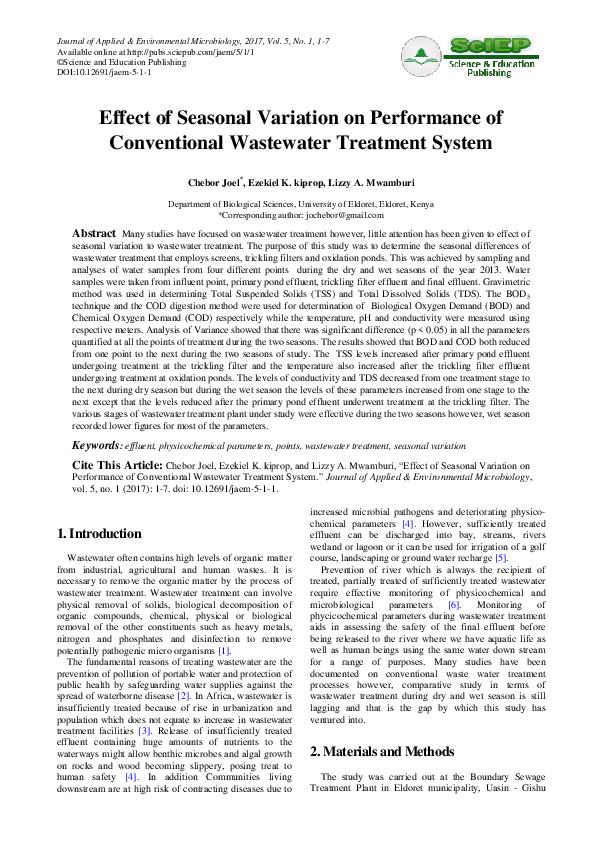 (PDF) Effect of Seasonal Variation on Performance of Conventional ...