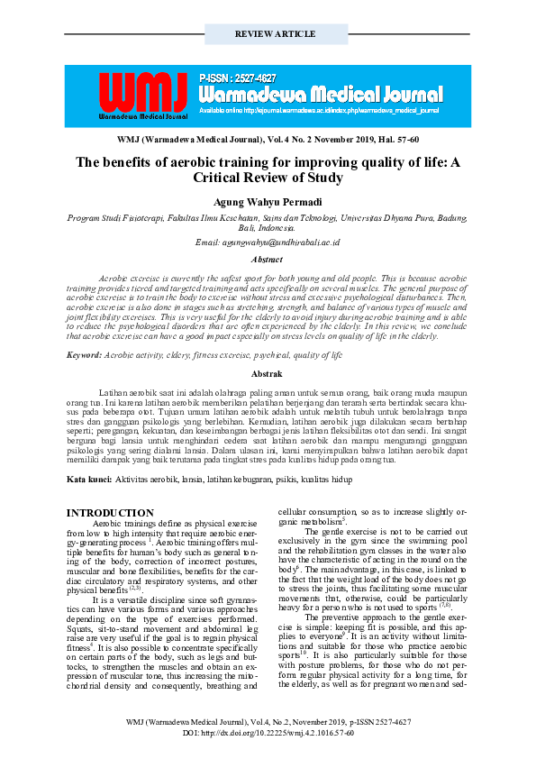 (PDF) The benefits of aerobic training for improving quality of life: A ...