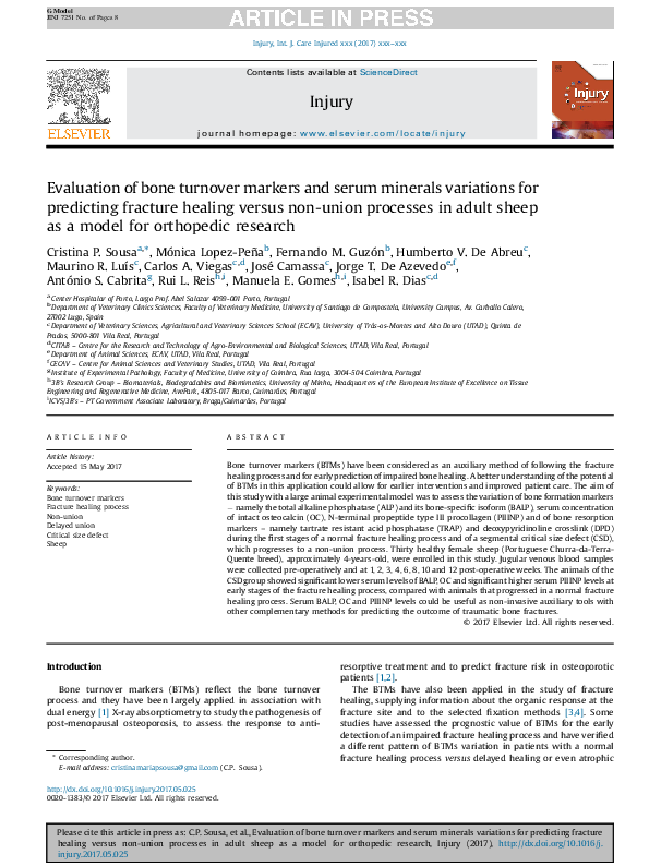 (PDF) Evaluation of bone turnover markers and serum minerals variations ...