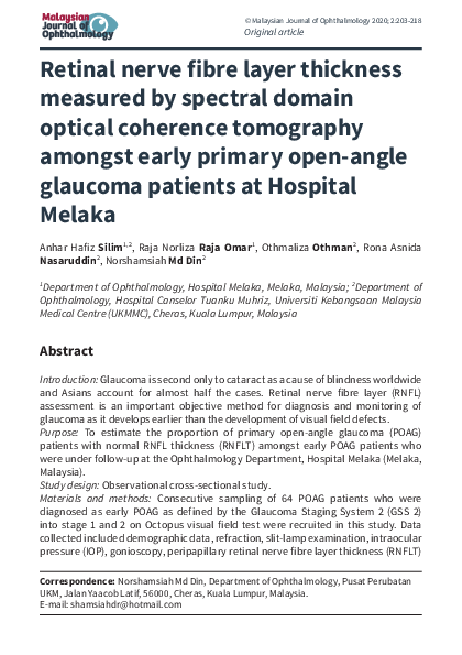 (PDF) Retinal nerve fibre layer thickness measured by spectral domain ...