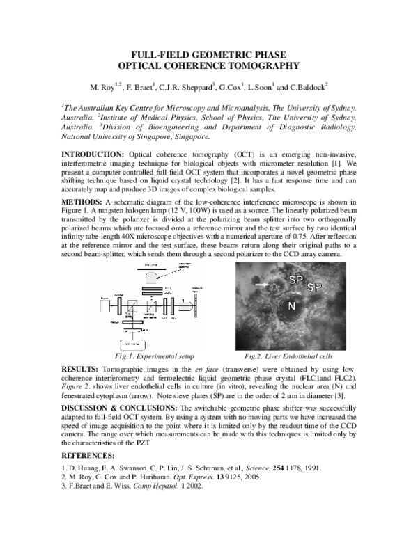 (PDF) Full-Field Geometric Phase Optical Coherence Microscopy for ...