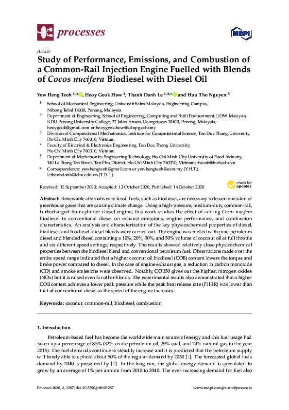 (PDF) Study of Performance, Emissions, and Combustion of a CommonRail