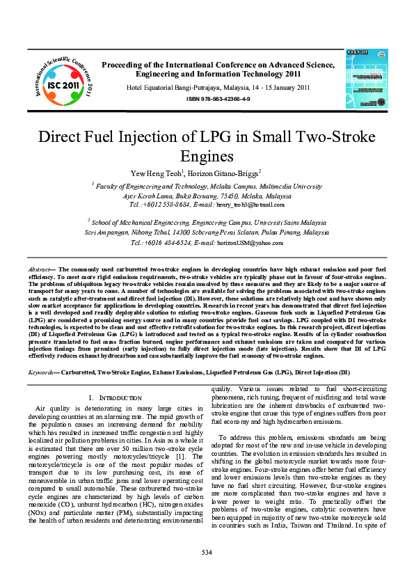 (PDF) Direct Fuel Injection of LPG in Small TwoStroke Engines Yew