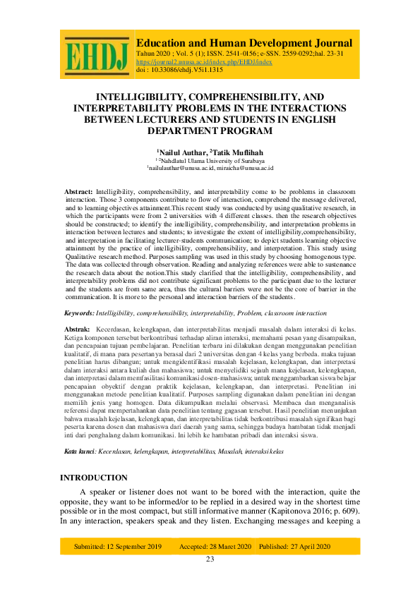 (PDF) Intelligibility, Comprehensibility, and Interpretability Problems ...