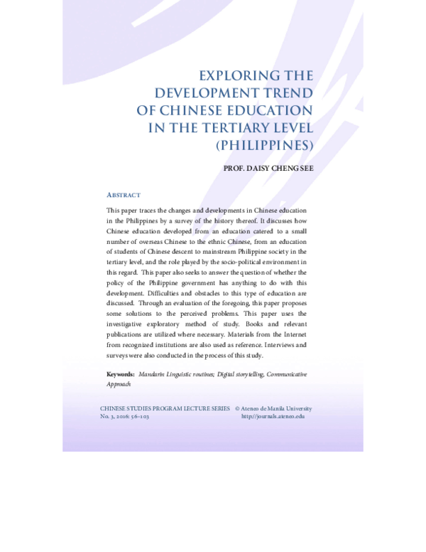 (PDF) Exploring the Development Trend of Chinese Education in the ...