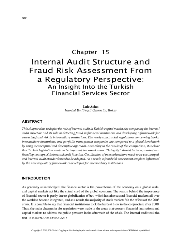 (PDF) Internal Audit Structure and Fraud Risk Assessment From a ...