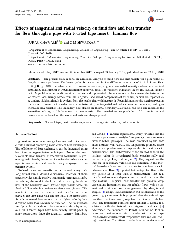 (PDF) Effects of tangential and radial velocity on fluid flow and heat ...
