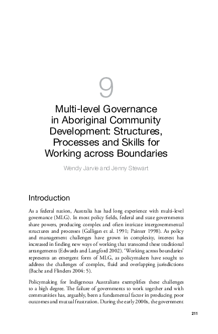 (PDF) Multi-level Governance in Aboriginal Community Development ...