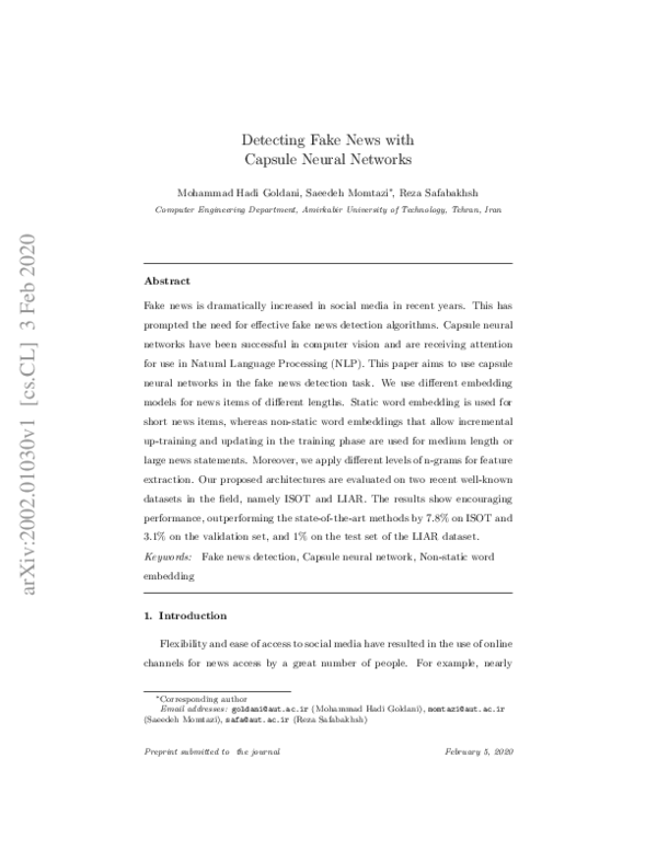  pdf detecting fake news with capsule neural networks