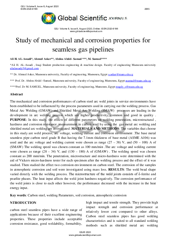(PDF) Study of mechanical and corrosion properties for seamless gas ...