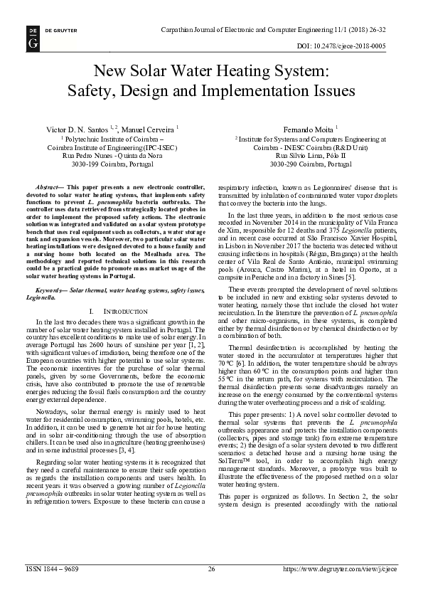 (PDF) New Solar Water Heating System: Safety, Design and Implementation ...
