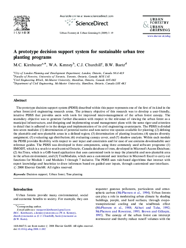 (PDF) A prototype decision support system for sustainable urban tree ...